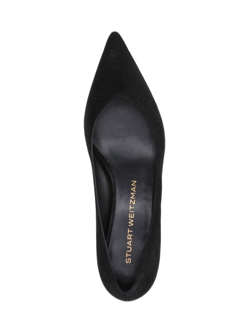 Stuart Weitzman Black Eva 35 Goat Leather Pumps