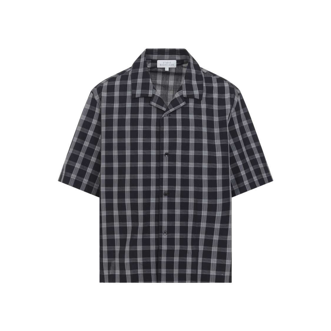 Studio Nicholson Relaxed Fit Short-Sleeve Checkered Shirt With Camp Collar