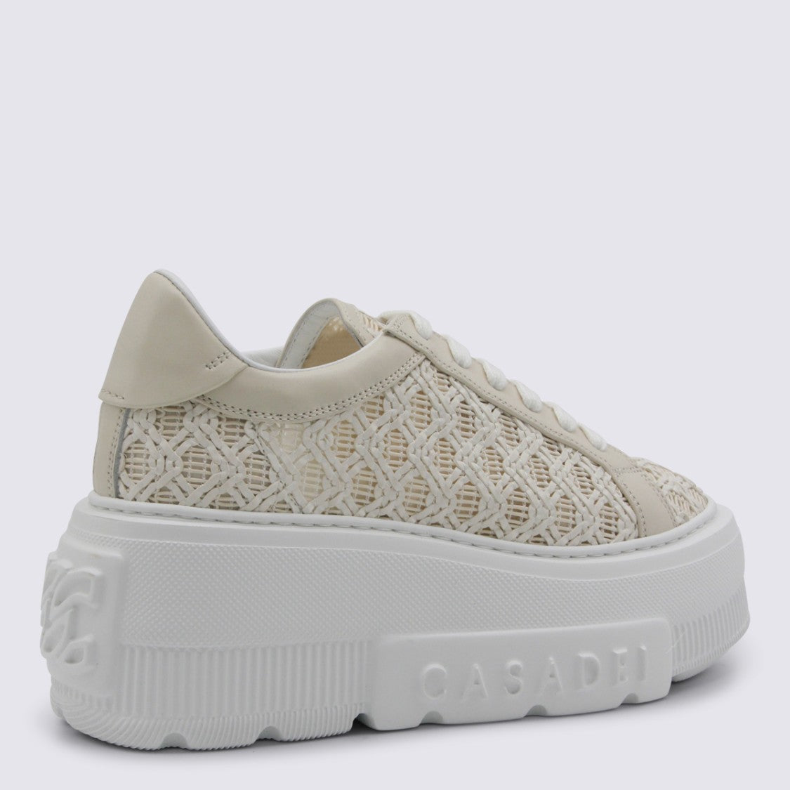 Casadei Chunky Platform Sneakers With Geometric Woven Upper