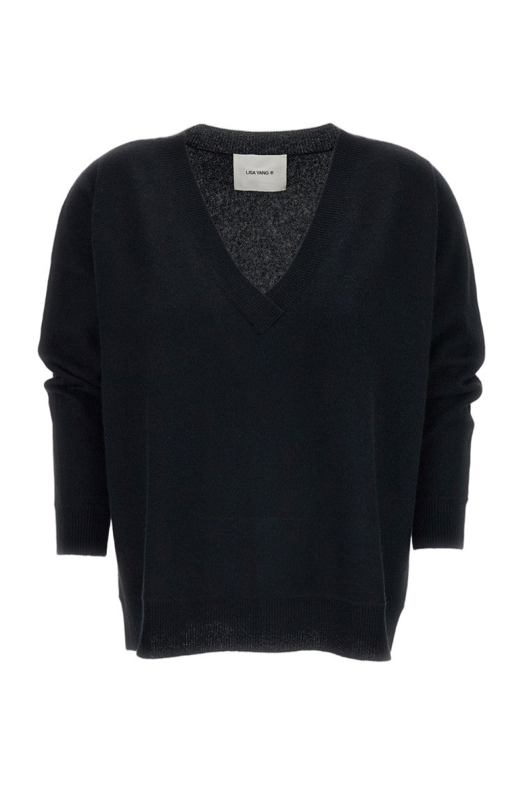 Lisa Yang Black Kenny V-Neck Cashmere Sweater