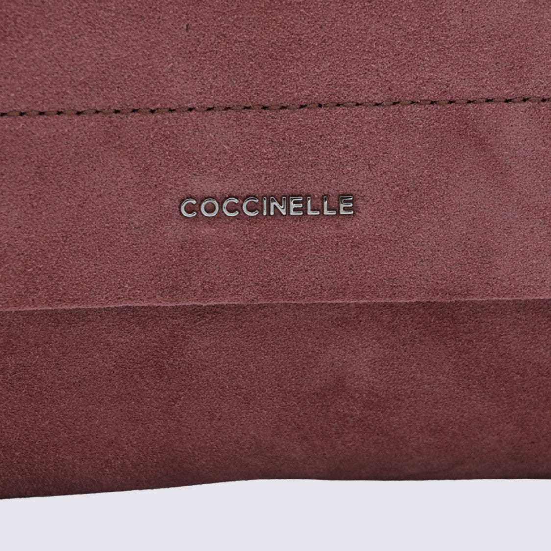 Coccinelle Muted Mauve Suede Handbag With Braided Handle