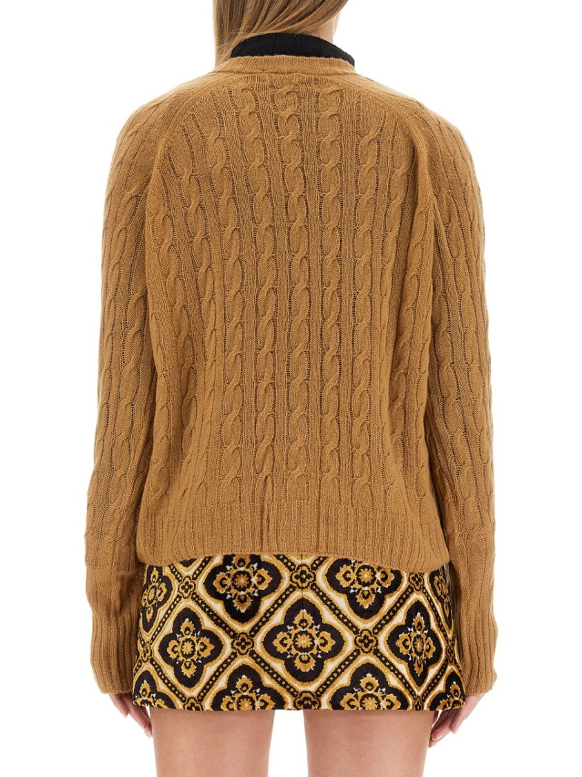 Etro Cable Knit V-Neck Cardigan