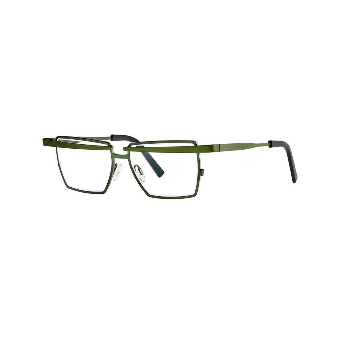 Theo Ci'en 485 C 184+508 Rectangular Metal Eyeglasses With Matte Olive Green Finish