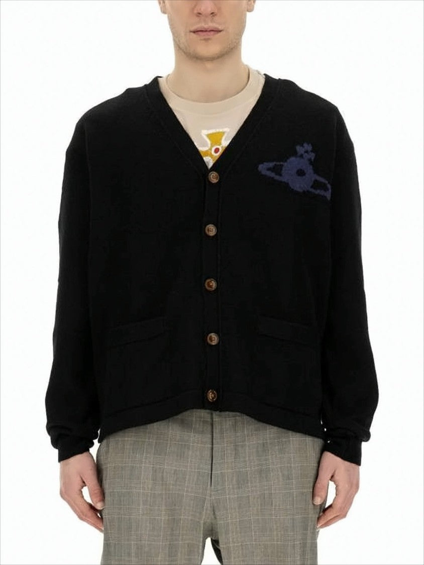 Vivienne Westwood Black Wool And Cashmere Blend Cardigan