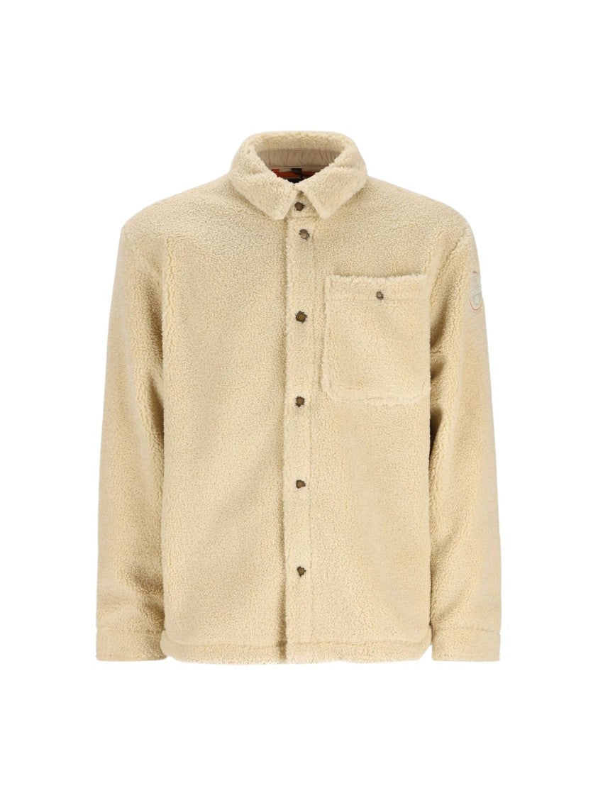 Napapijri Sherpa-Style Fleece Shirt-Jacket With Button-Front Closure