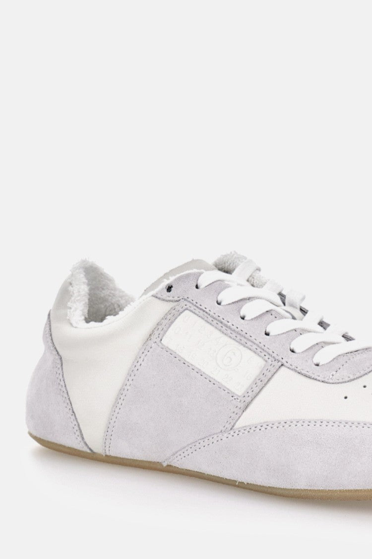 Mm6 By Maison Margiela White Leather And Suede Sneakers