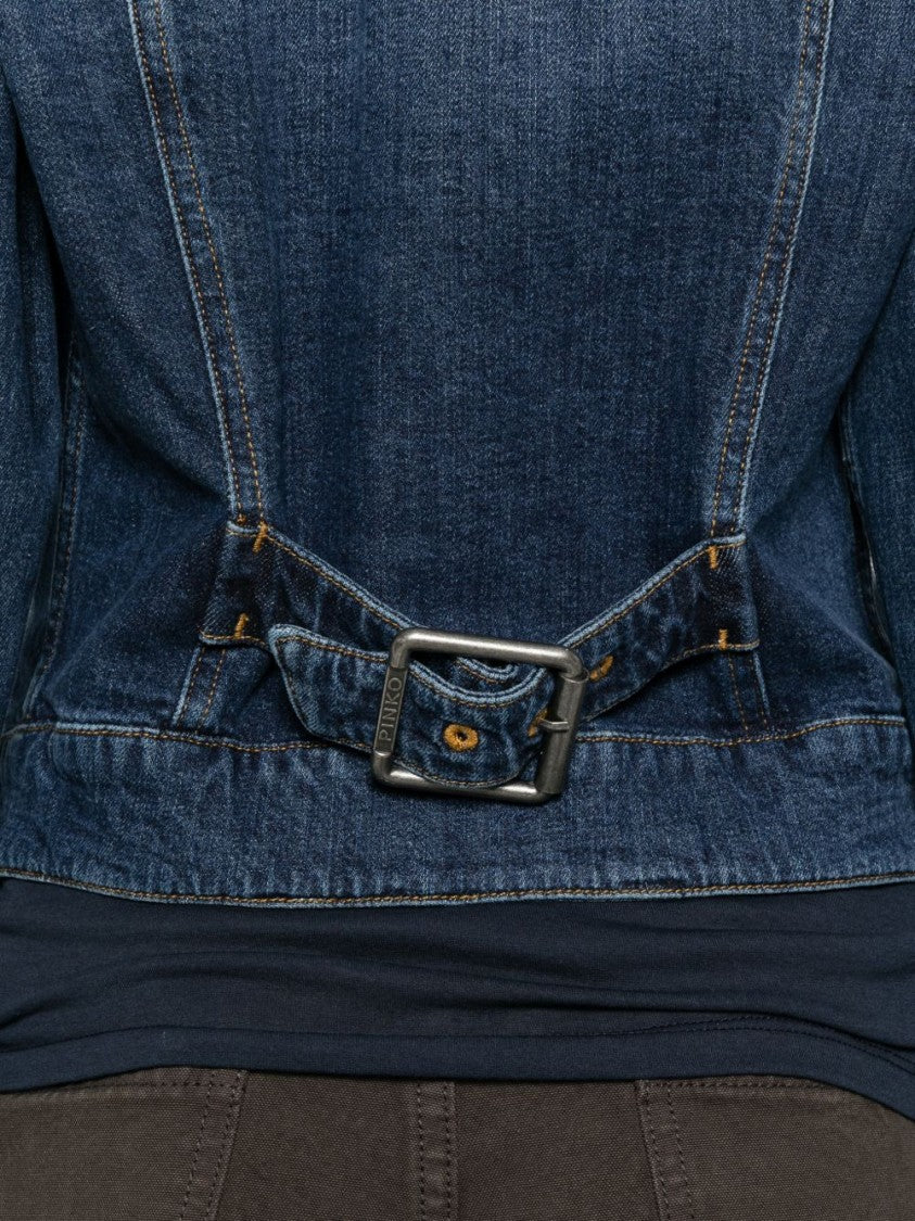 Pinko Medium Blue Faded Denim Jacket