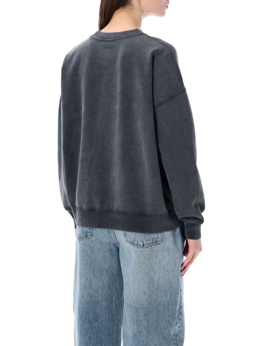 Anine Bing Miles Washed Black Cotton Sweatshirt