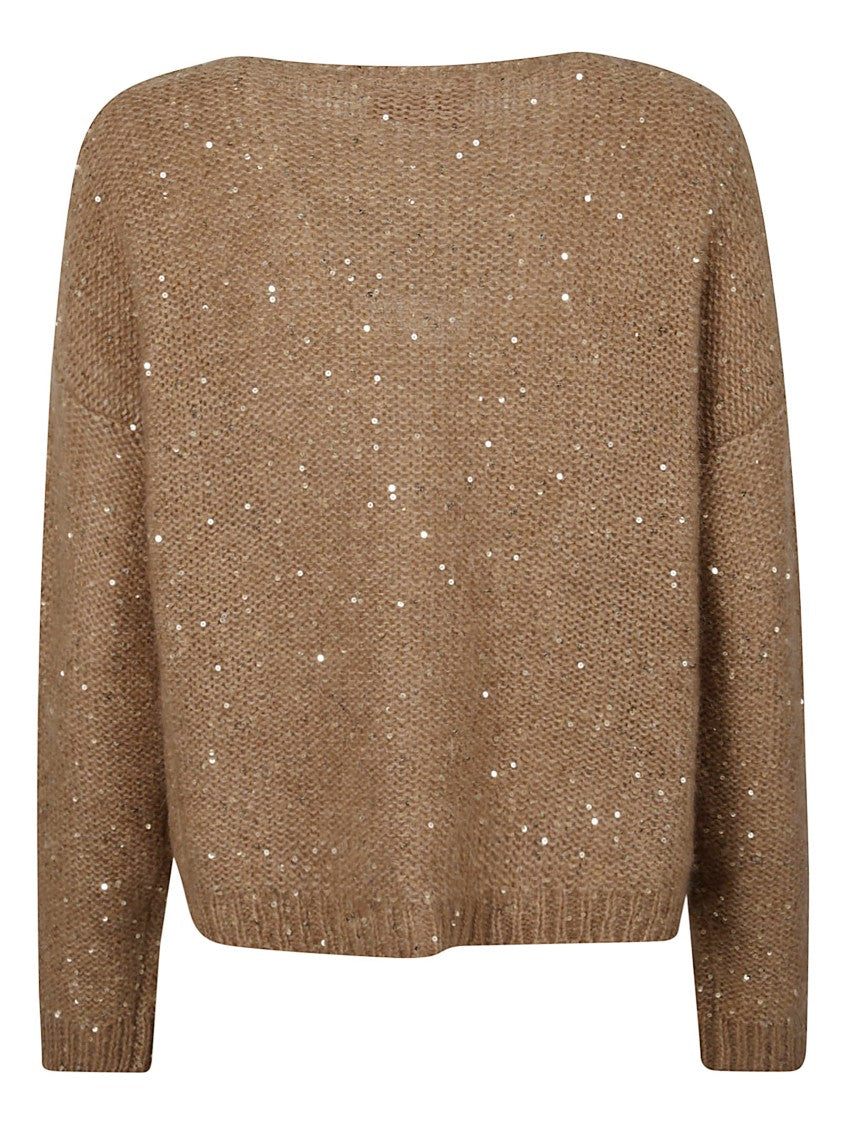 Ermanno Firenze Boat Neck Sweater With Lace Inserts