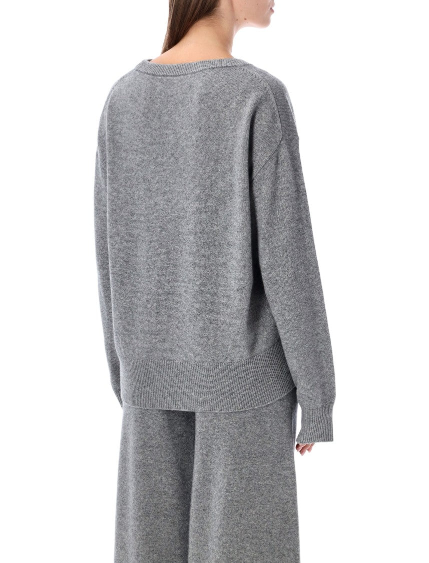Rhea Relaxed-Fit Deep V-Neck Knit Sweater