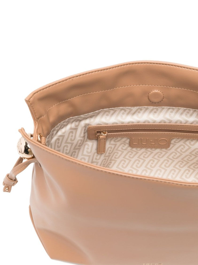 Liu Jo Camel Shoulder Bag With Drawstring Closure