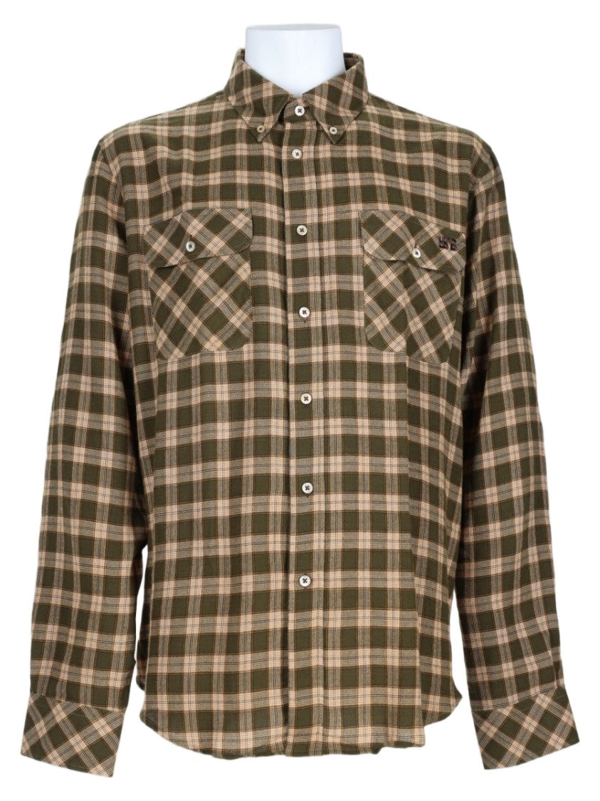 Wales Bonner Beige Long-Sleeve Plaid Cotton Casual Shirt