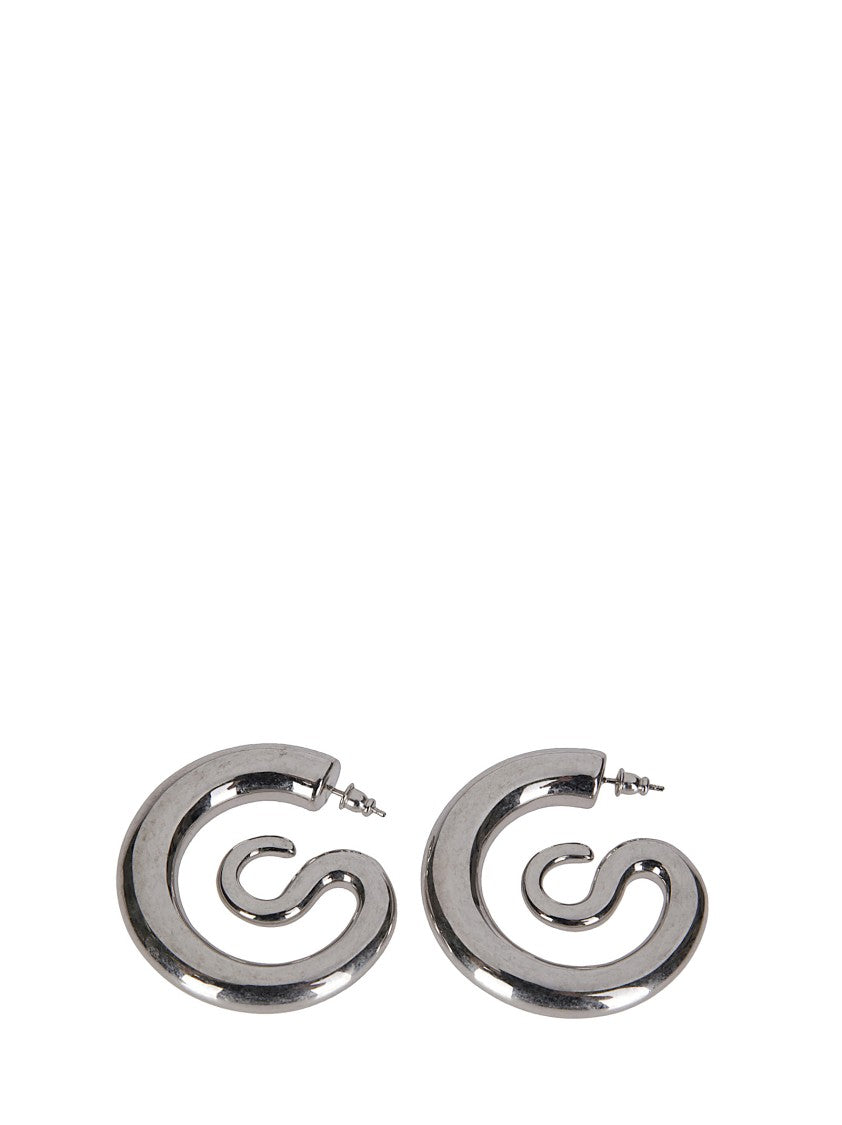 Panconesi Spiral-Shaped Silver-Toned Brass Earrings