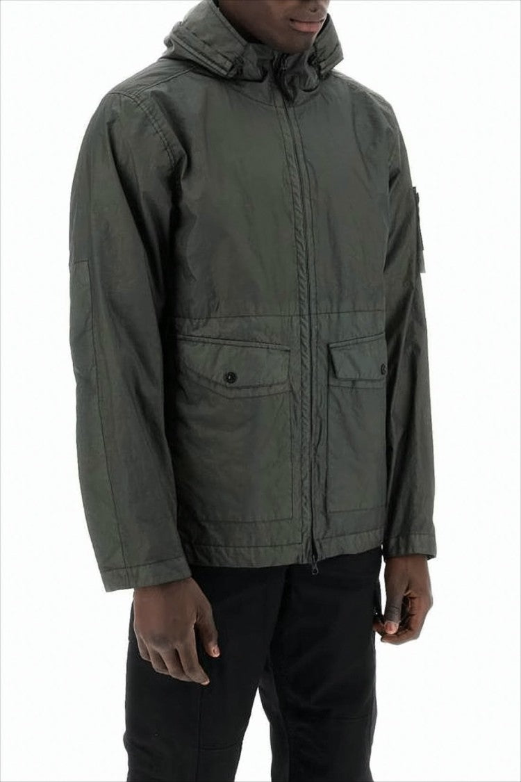 Stone Island Hooded Green Casual Jacket