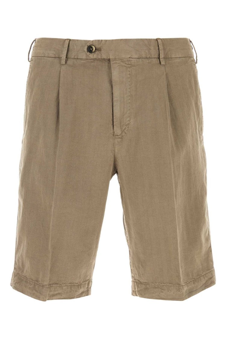 Pt Torino Khaki Lyocell Blend Bermuda Shorts