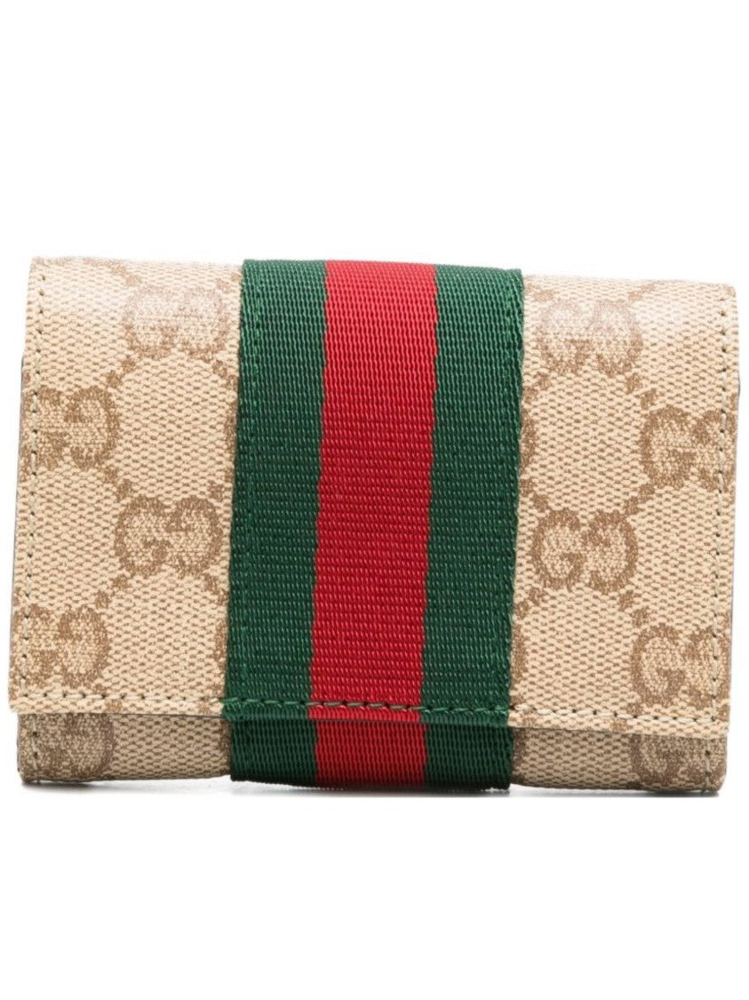 Gucci Beige Card Case Canvas Cardholder