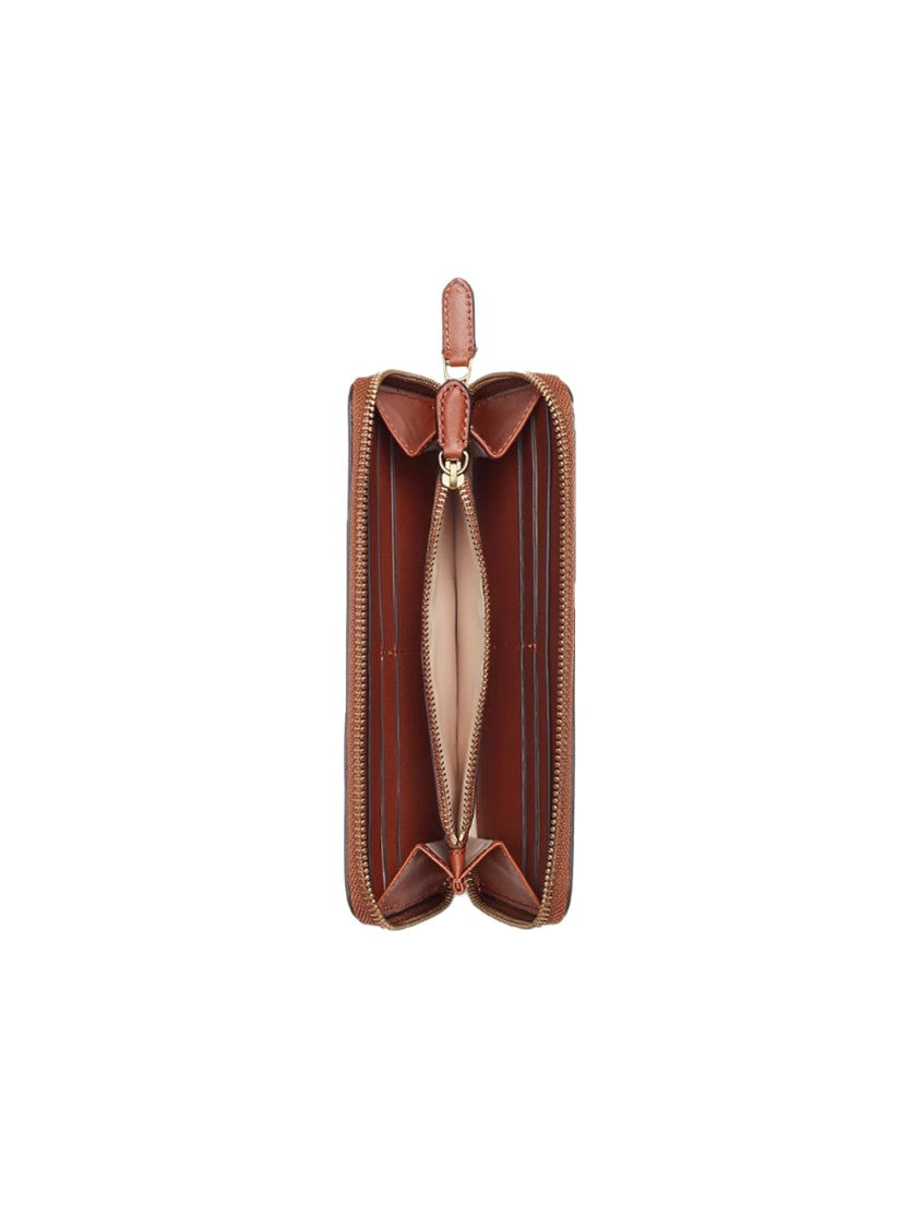 Lauren Ralph Lauren Zip Cont Wlt Large Natural Smooth Leather Wallet