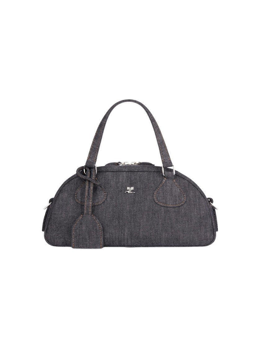 Courrèges Friday Denim Bowling Bag Dark Heather Grey