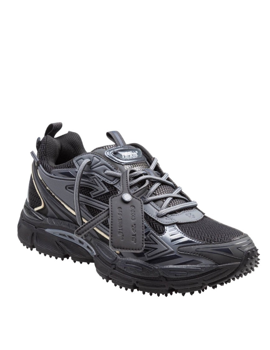Off-White Mesh And Leather Sneakers With Iconic Arrow Motifs