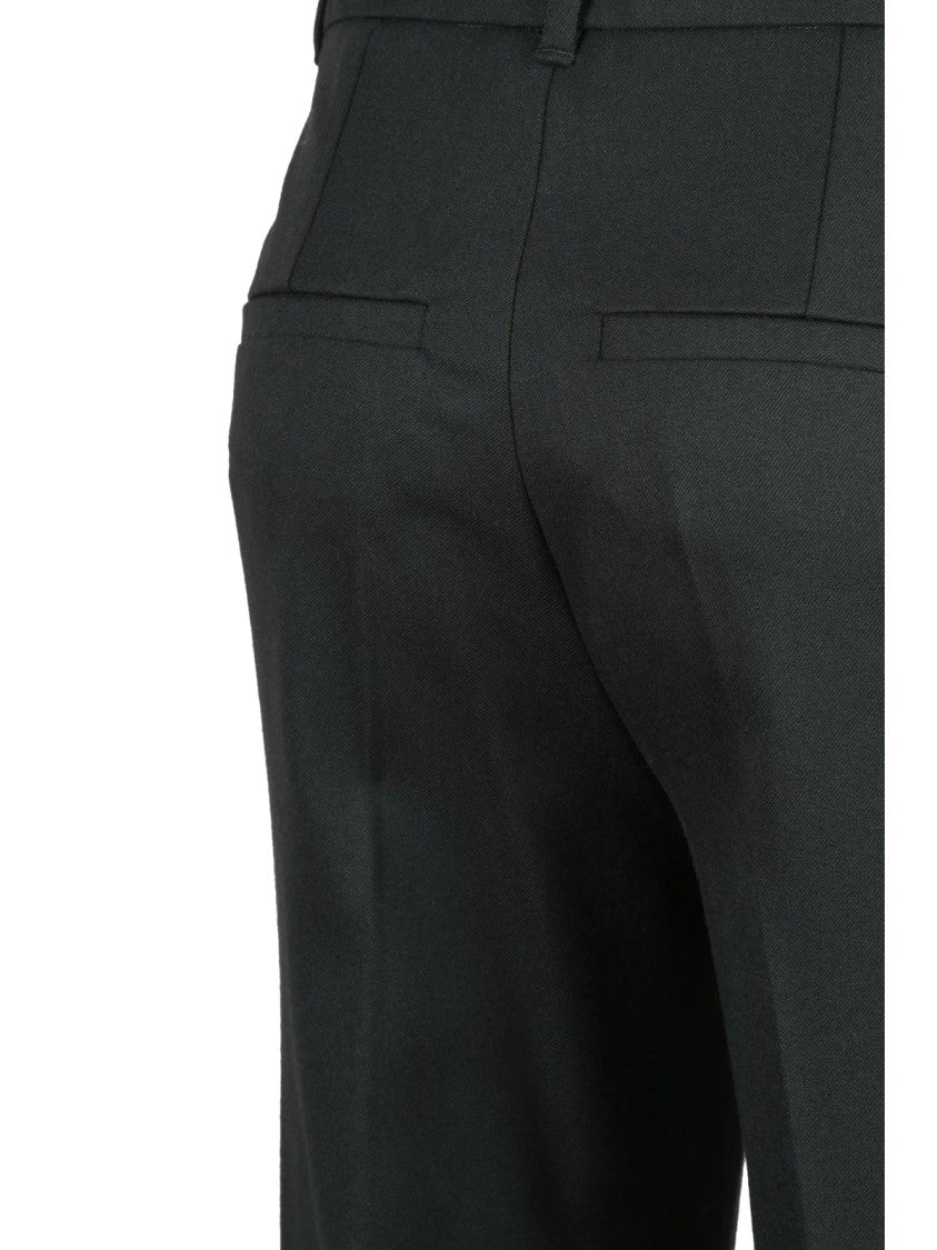 Marella Tailored Black Trousers With Slight Flare And Polished Finish