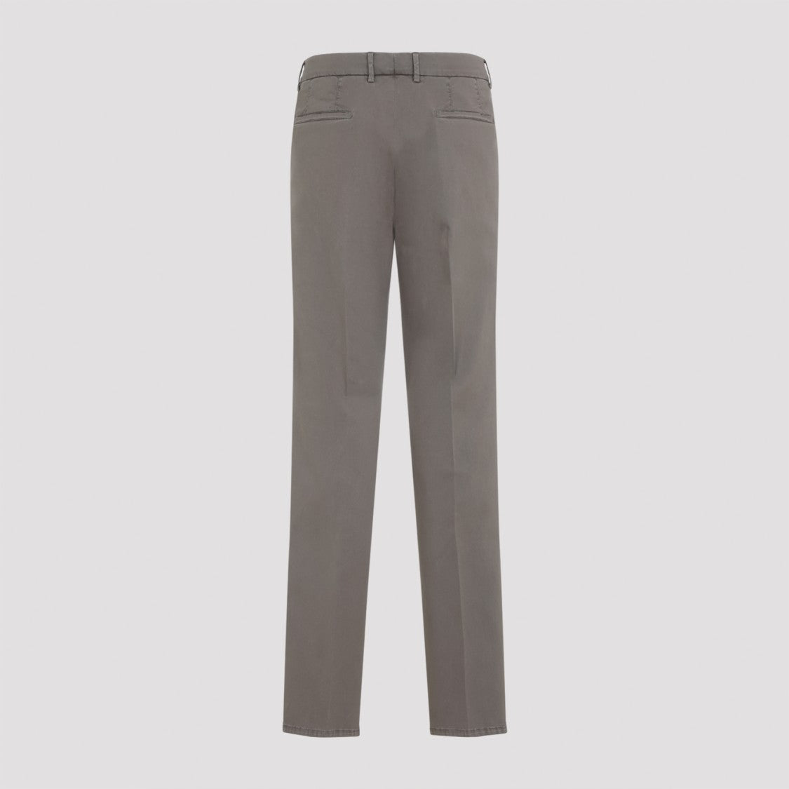 Brunello Cucinelli Dove Grey Cotton Chino Pants With Straight-Leg Silhouette