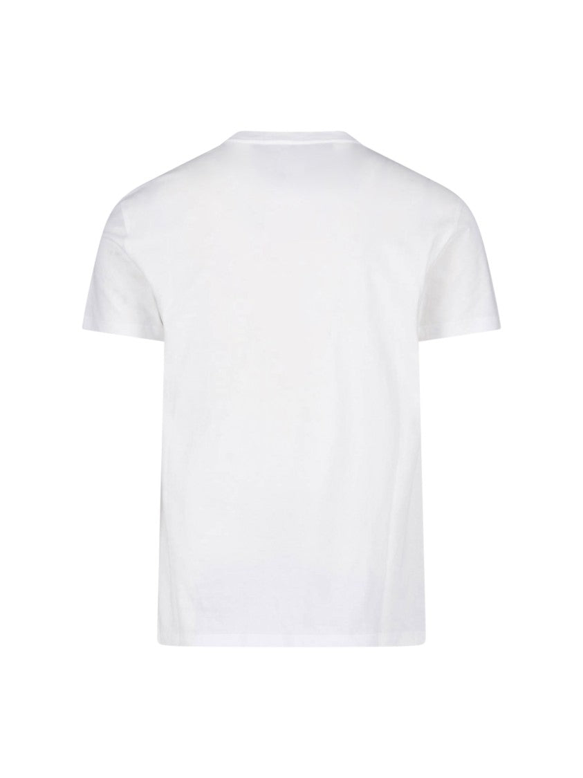 Valentino White Short-Sleeve Crew Neck Embroidered Logo Cotton T-Shirt