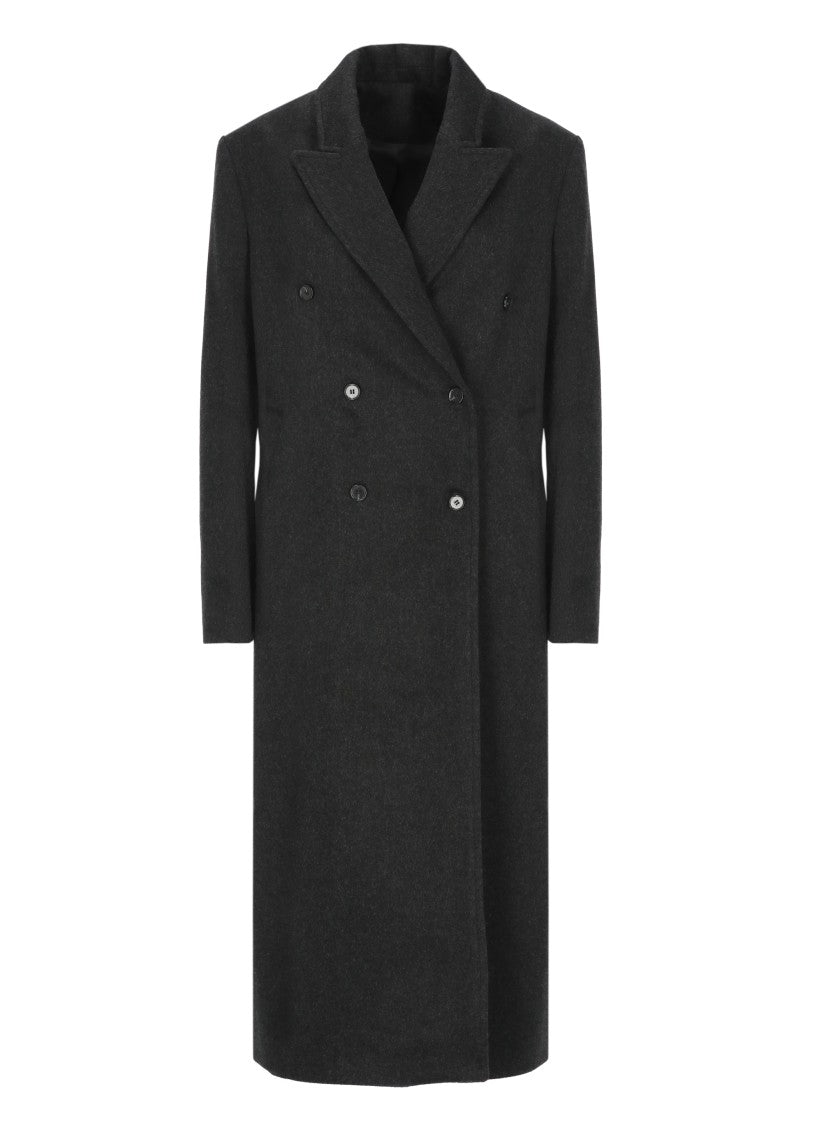 Loulou De Saison Wool Double-Breasted Rosco Coat With Peak Lapel