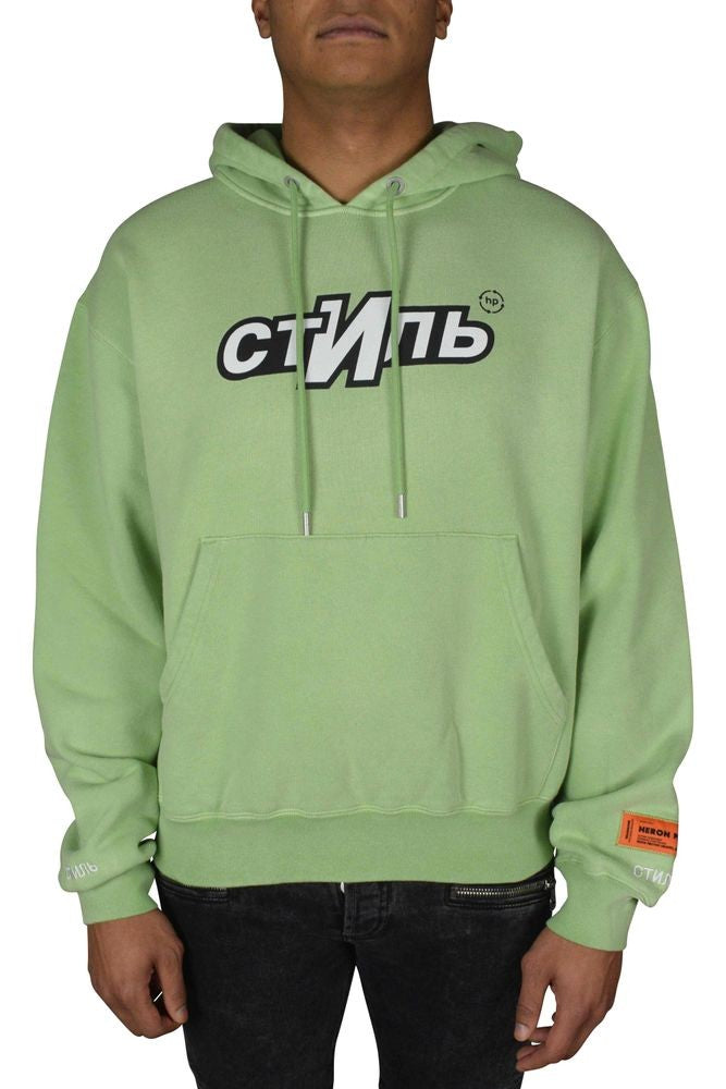 Heron Preston Light Green Oversized Hooded Sweatshirt