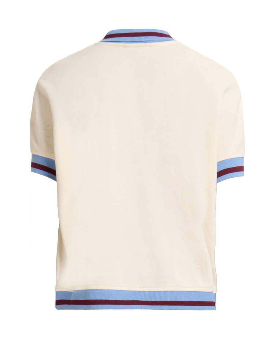 Marni White Polo Shirt With Colored Edges