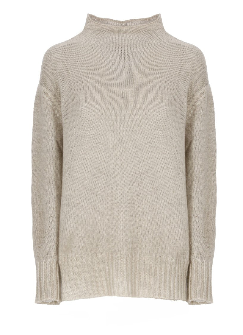 Avant Toi Beige Cashmere Sweater With Crew Neckline