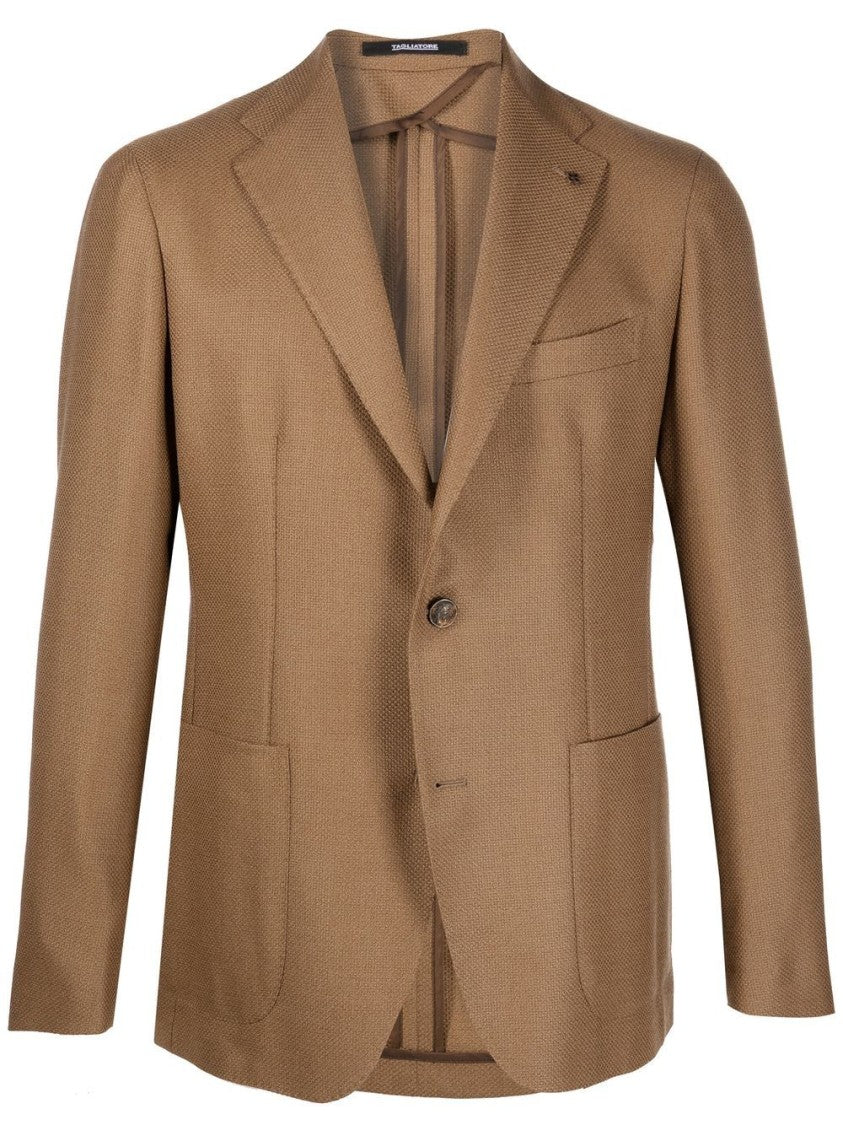 Tagliatore Brown Single-Breasted Blazer Jacket