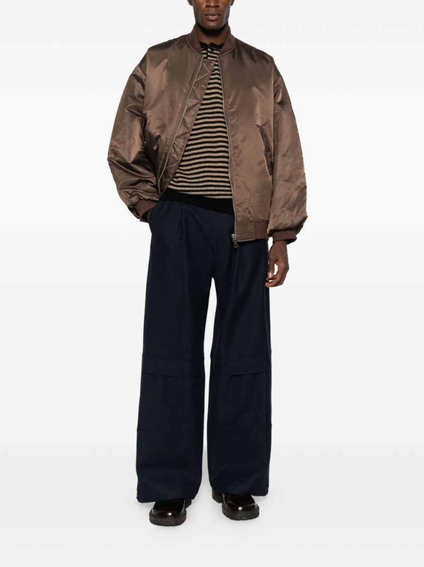 The Frankie Shop Brown Nylon Bomber Relaxed Fit Jacket