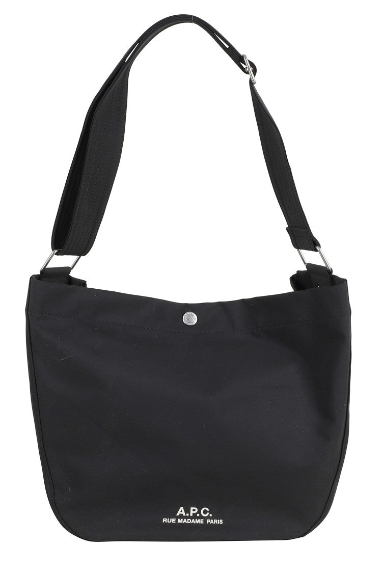 A.P.C. Black Journal Satchel Adjustable-Strap Polyester Shoulder Bag