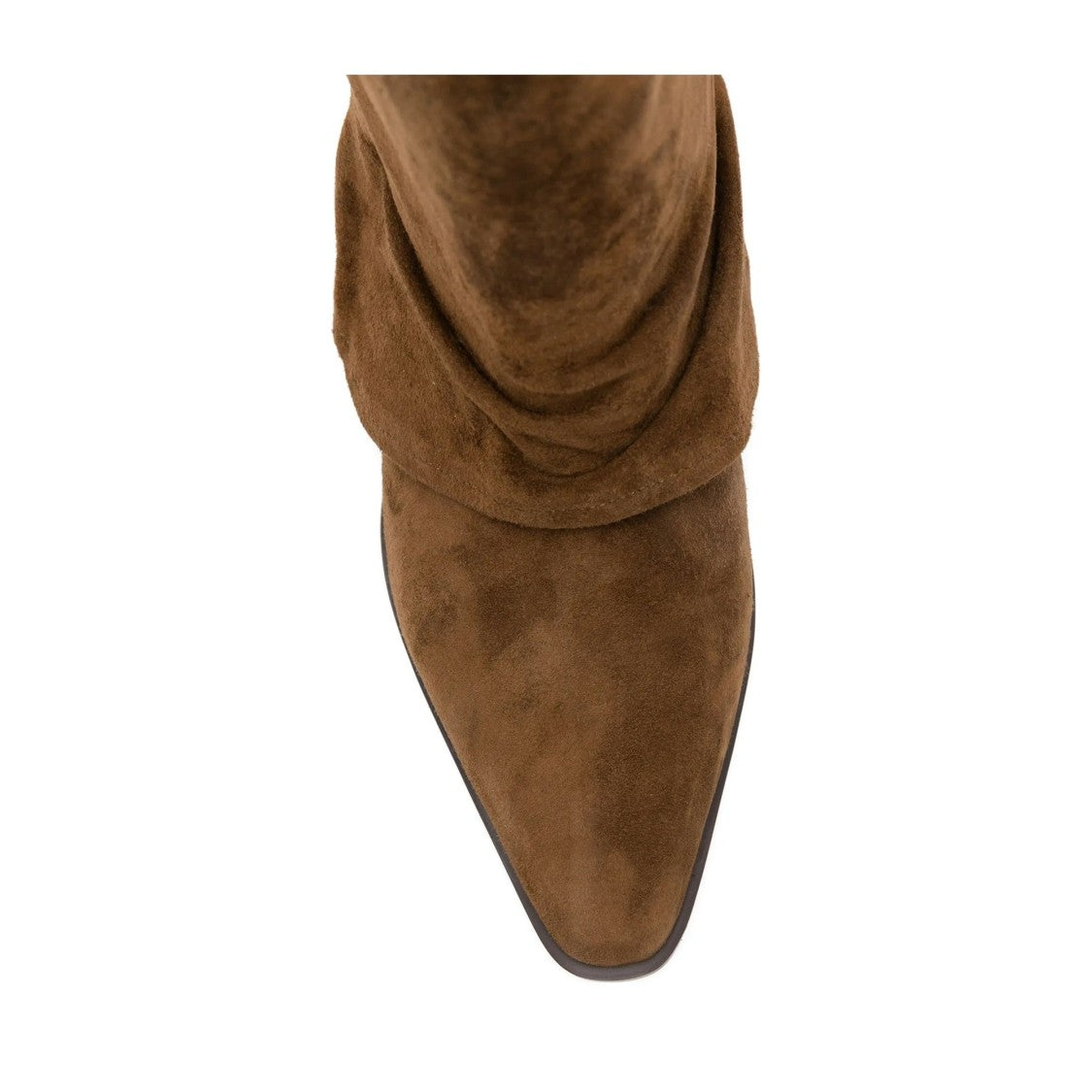 Sergio Moretti Brown Suede Slouchy Buckle Boots
