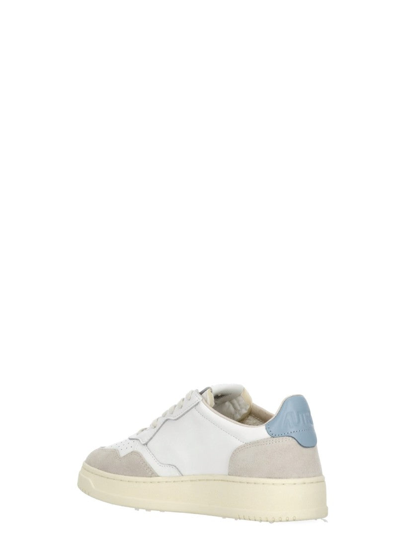 Autry White Medalist Low Leather-Blend Sneakers