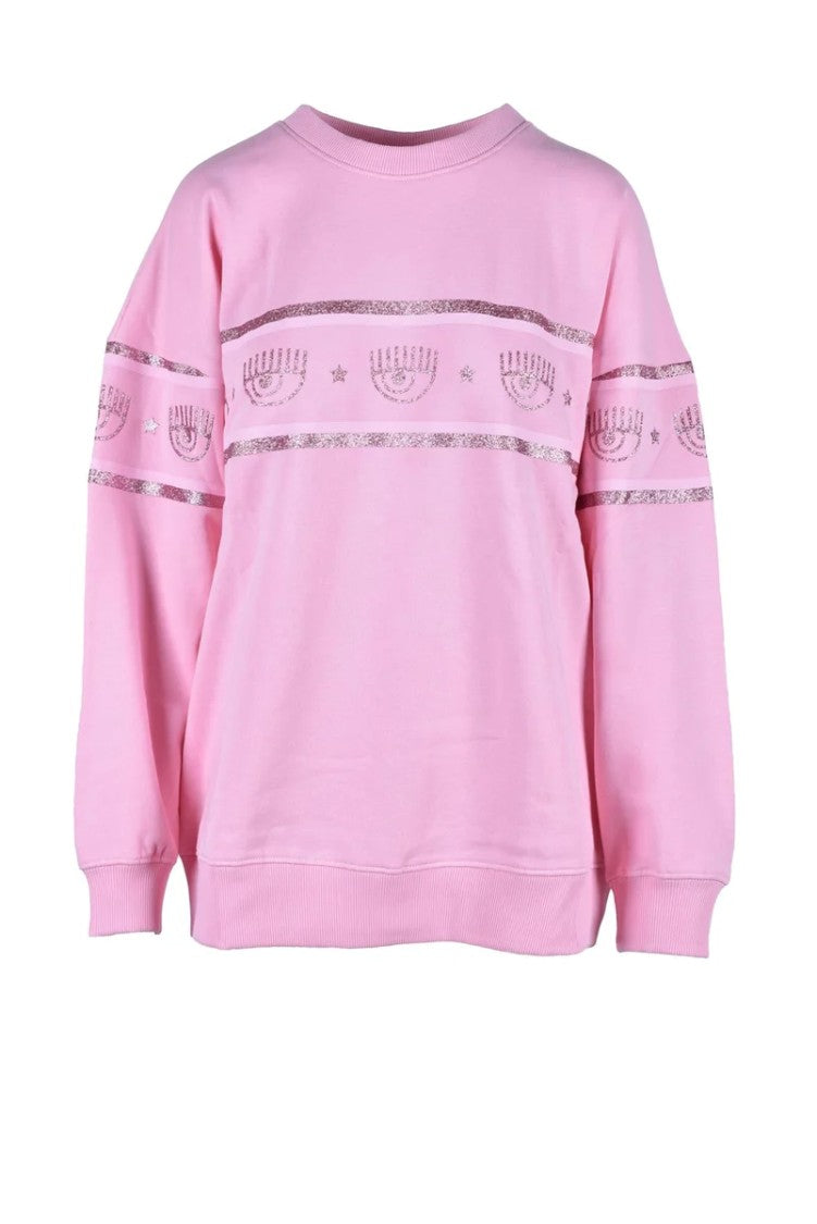 Chiara Ferragni Pink Cotton Sweatshirt