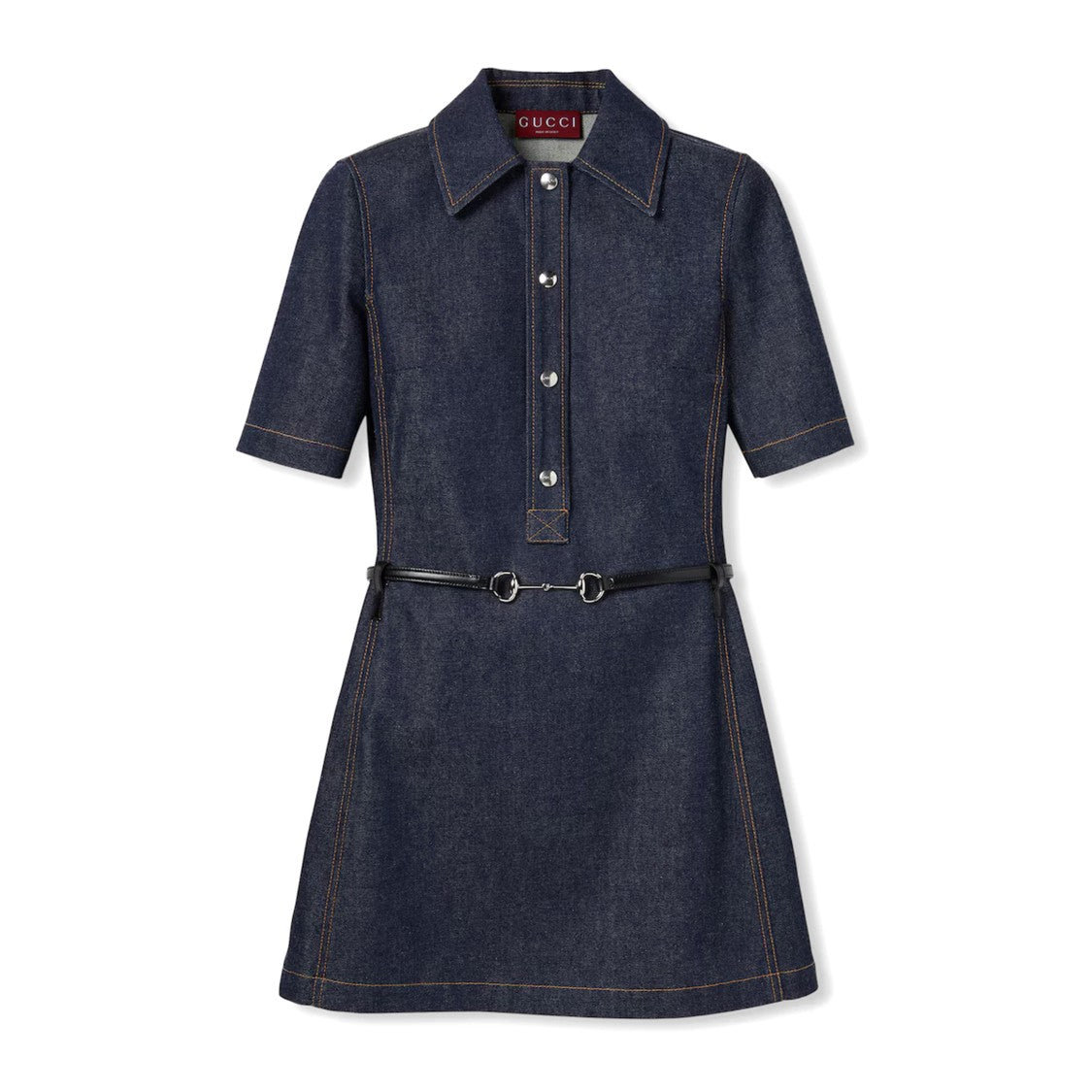 Gucci Denim Dress With Horsebit Belt