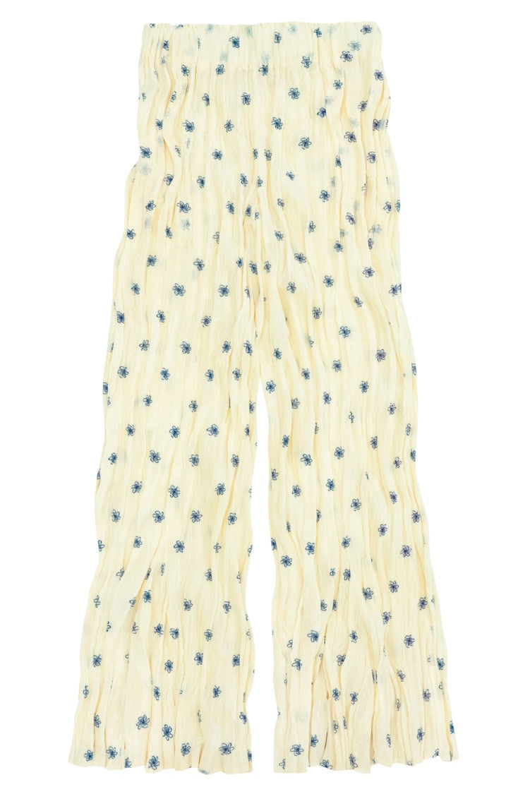 Gongdid Design Pleated Pants With Floral Pattern