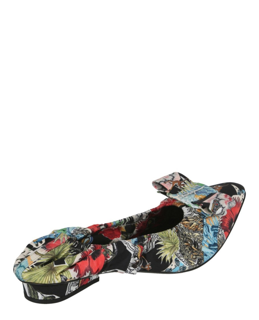 Ferragamo Viva Ruff Printed Ballet Flats