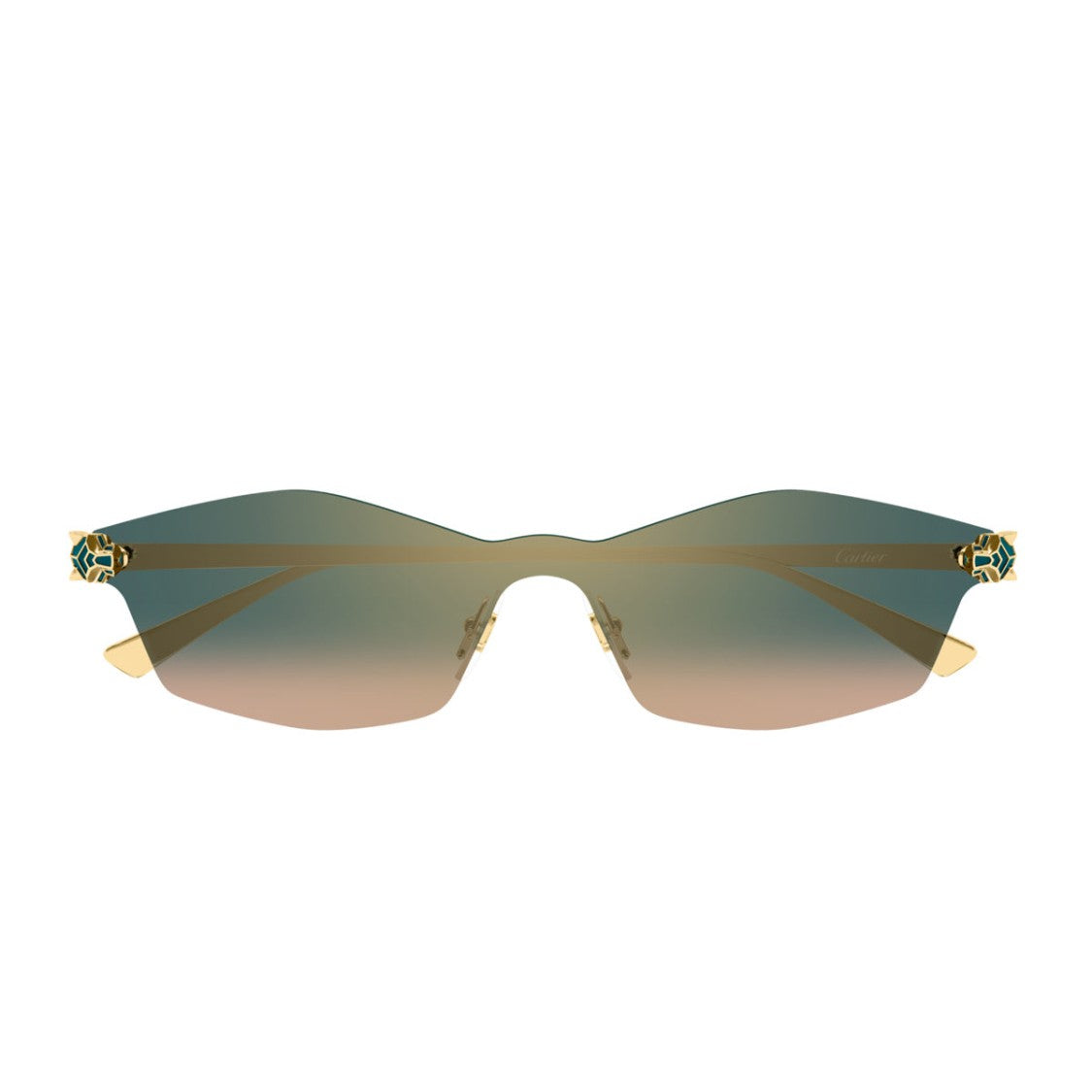 Cartier Panthère De Cartier Rimless Sunglasses With Gold Frame