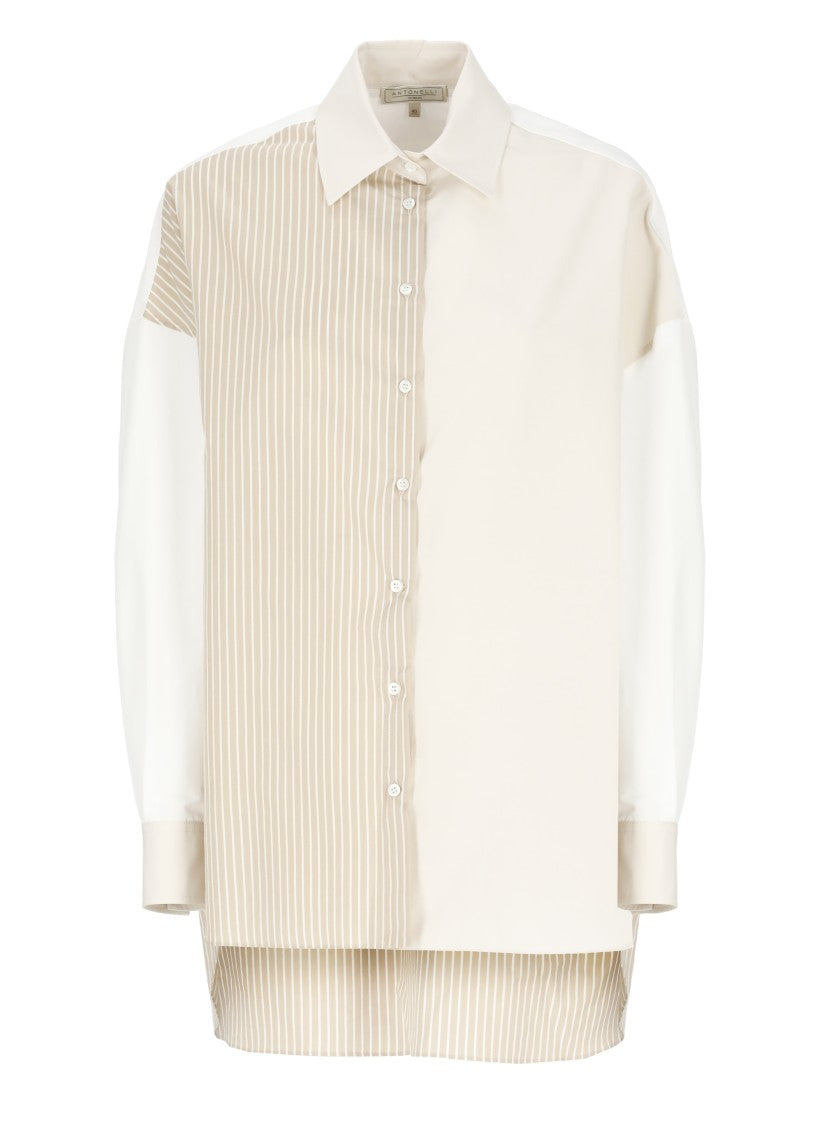 Antonelli Beige Cotton And Silk Shirt
