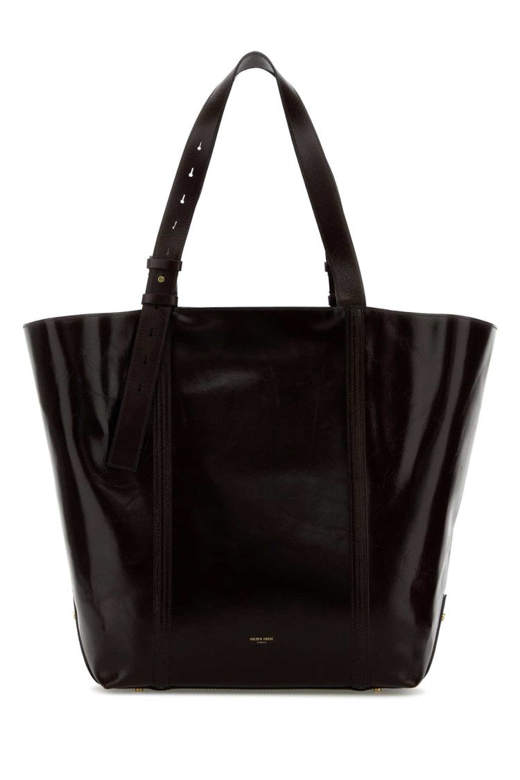 Golden Goose Dark Brown Leather 24.7 Shopping Bag