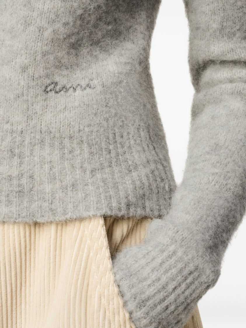 Ami Cropped Sweater With Ribbed Hem