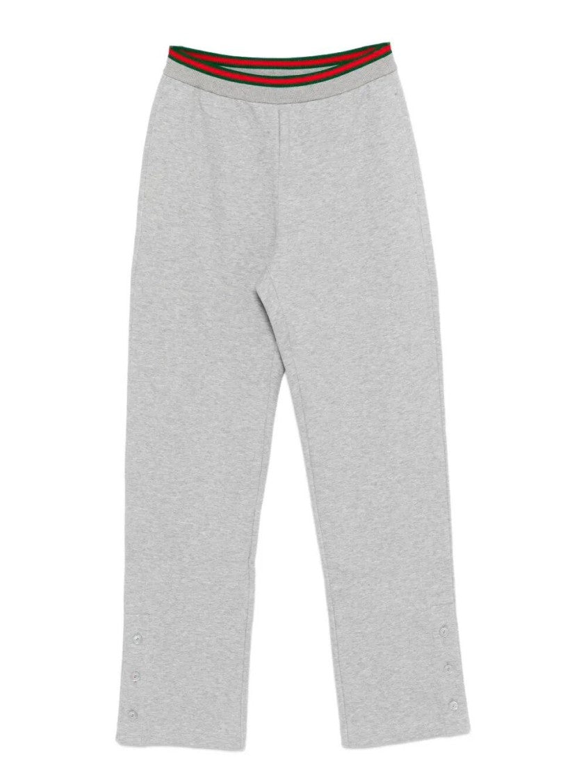 Gucci Grey Cotton-Polyamide Blend Joggers With Striped Waistband