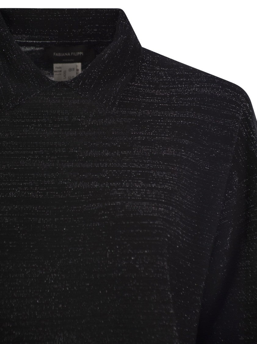 Fabiana Filippi Cotton And Lurex Polo Neck Sweater