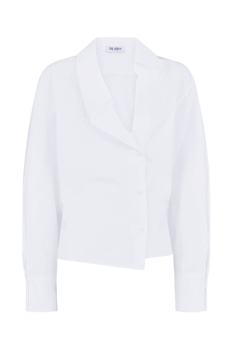 The Attico Crisp White Button-Down Shirt With Oversized Fit