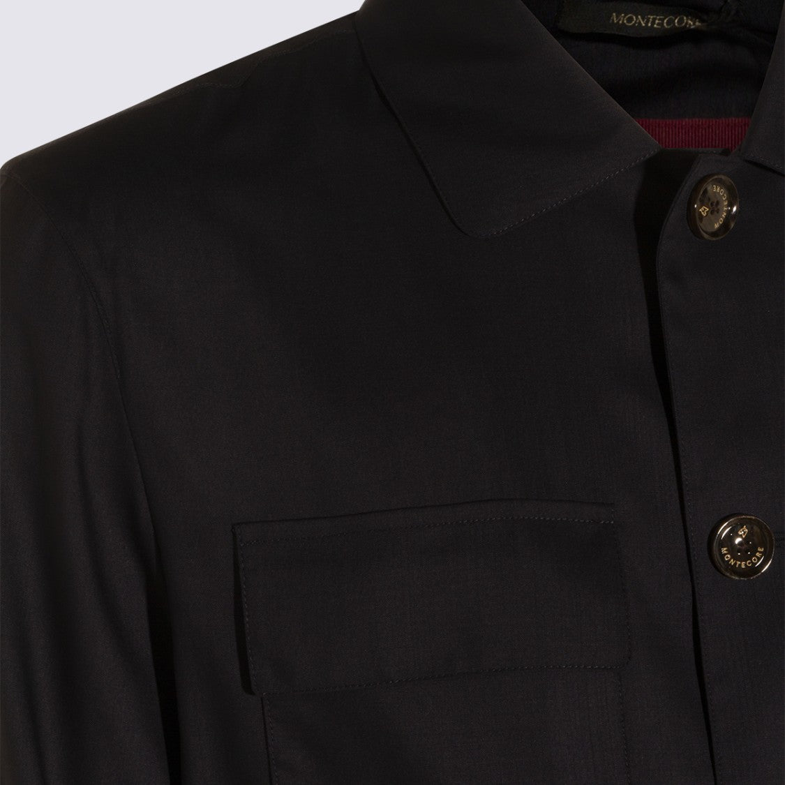Montecore Structured Blue Jacket With Classic Collar