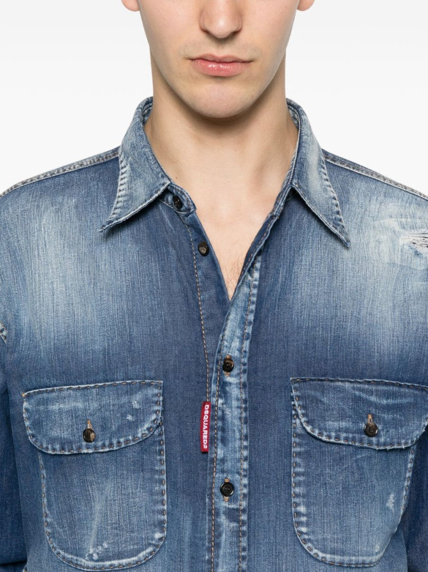 Dsquared2 Classic Denim Long Sleeve Button Shirt