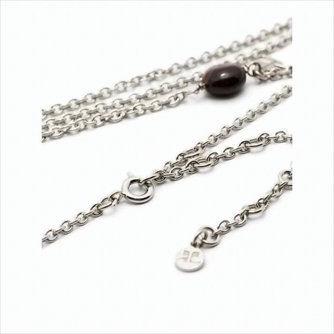 Courrèges Multi-Layered Silver Chain Necklace With Elegant Tassels
