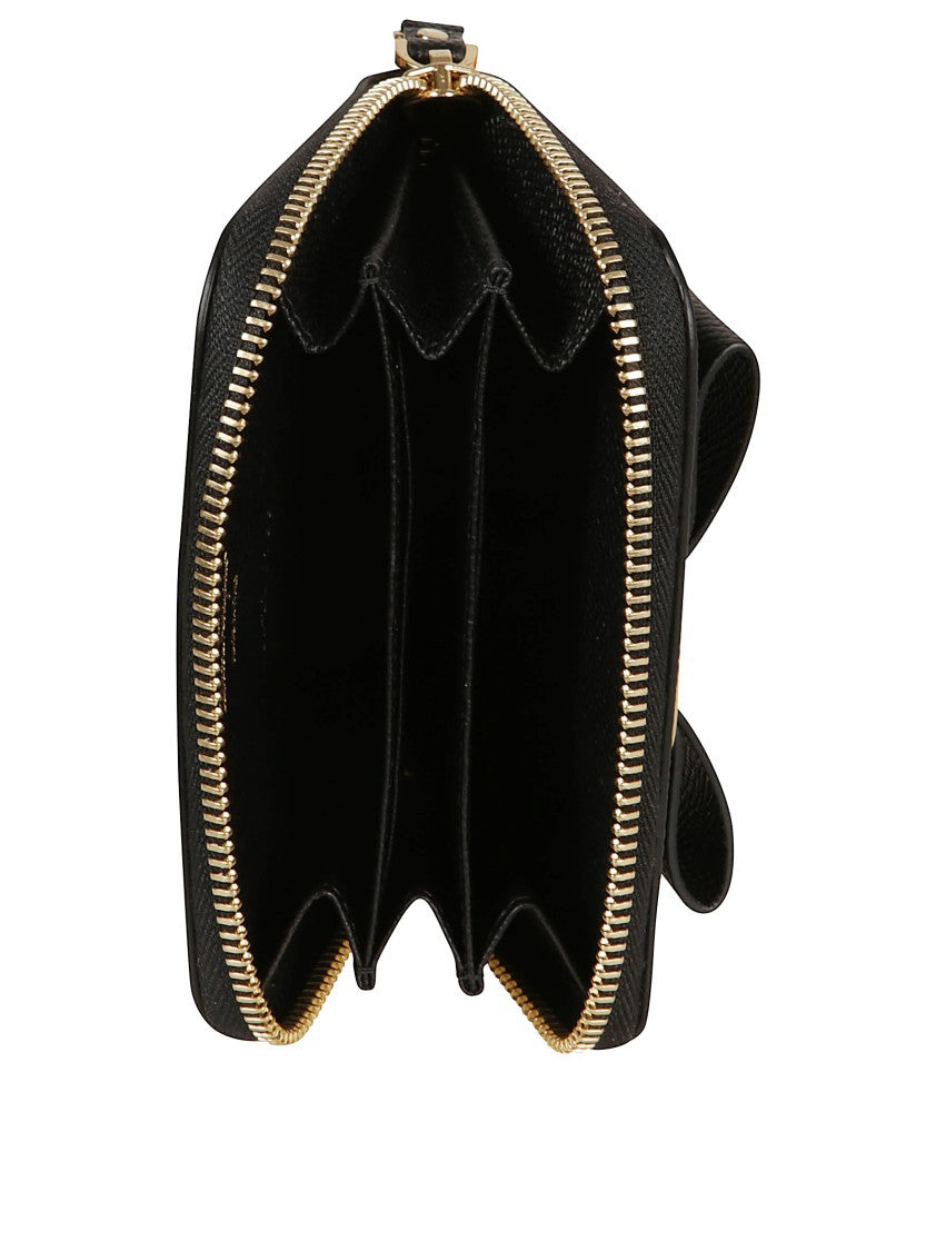 Ferragamo Textured Calfskin Card Holder With Signature Vara Bow